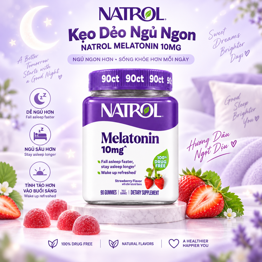 Kẹo Dẻo Ngủ Ngon Natrol Melatonin - 90 Viên