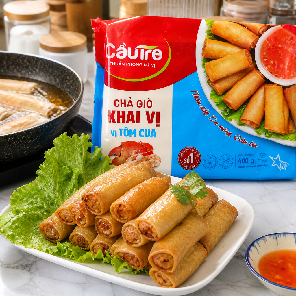 Chả Giò Khai Vị Vị Tôm Cua Cầu Tre - 400G