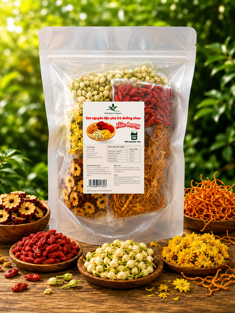 Set Nguyên Liệu Pha Trà Dưỡng Nhan Hảo Hạng Wakamono