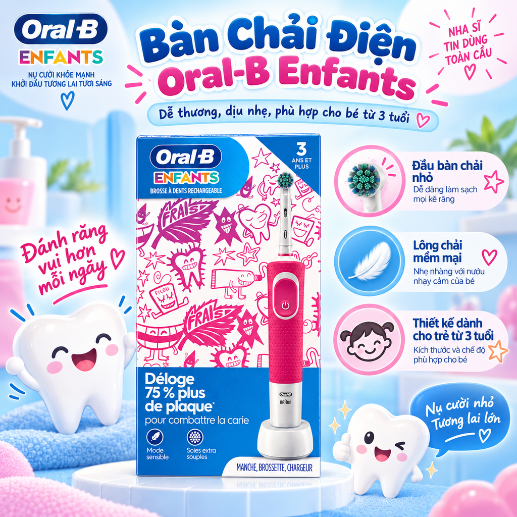 Bàn Chải Điện Oral-B Em Bé 3 Tuổi+