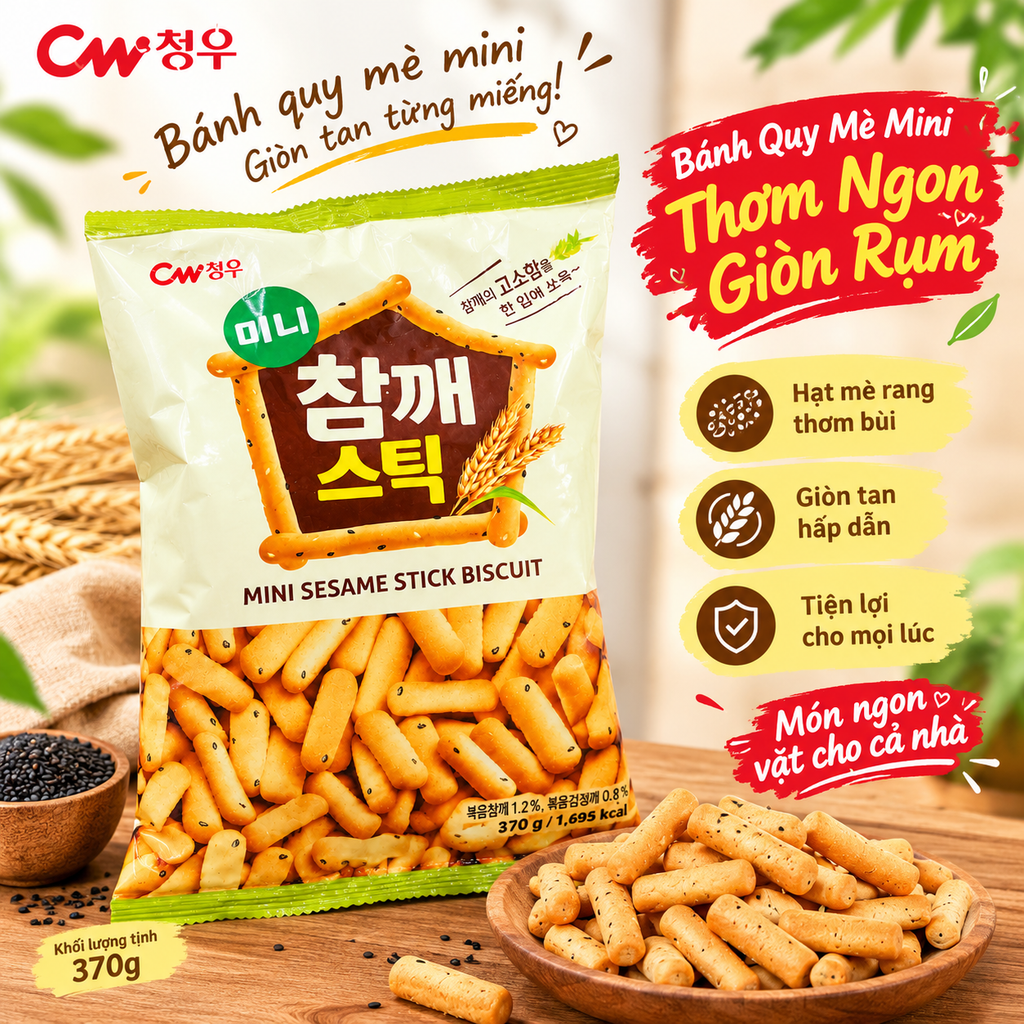 Bánh Quy Vừng Hàn Quốc CW - Gói 370g