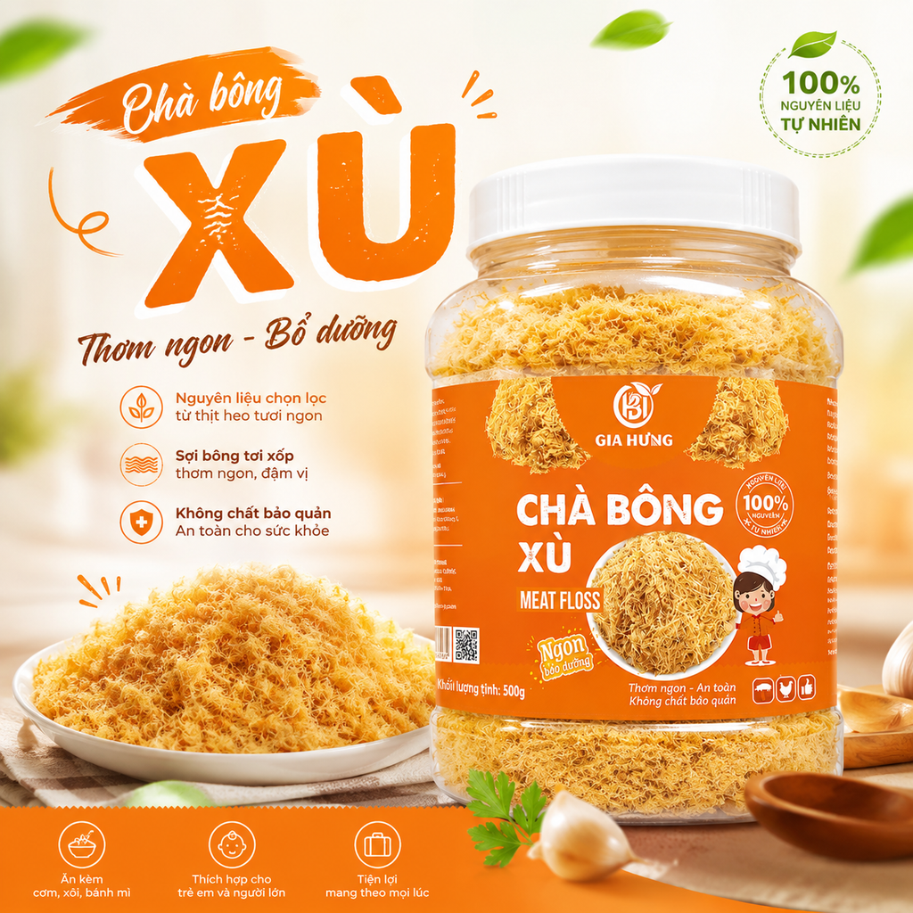 Chà Bông Xù Nhà Làm Gia Hưng - 500g