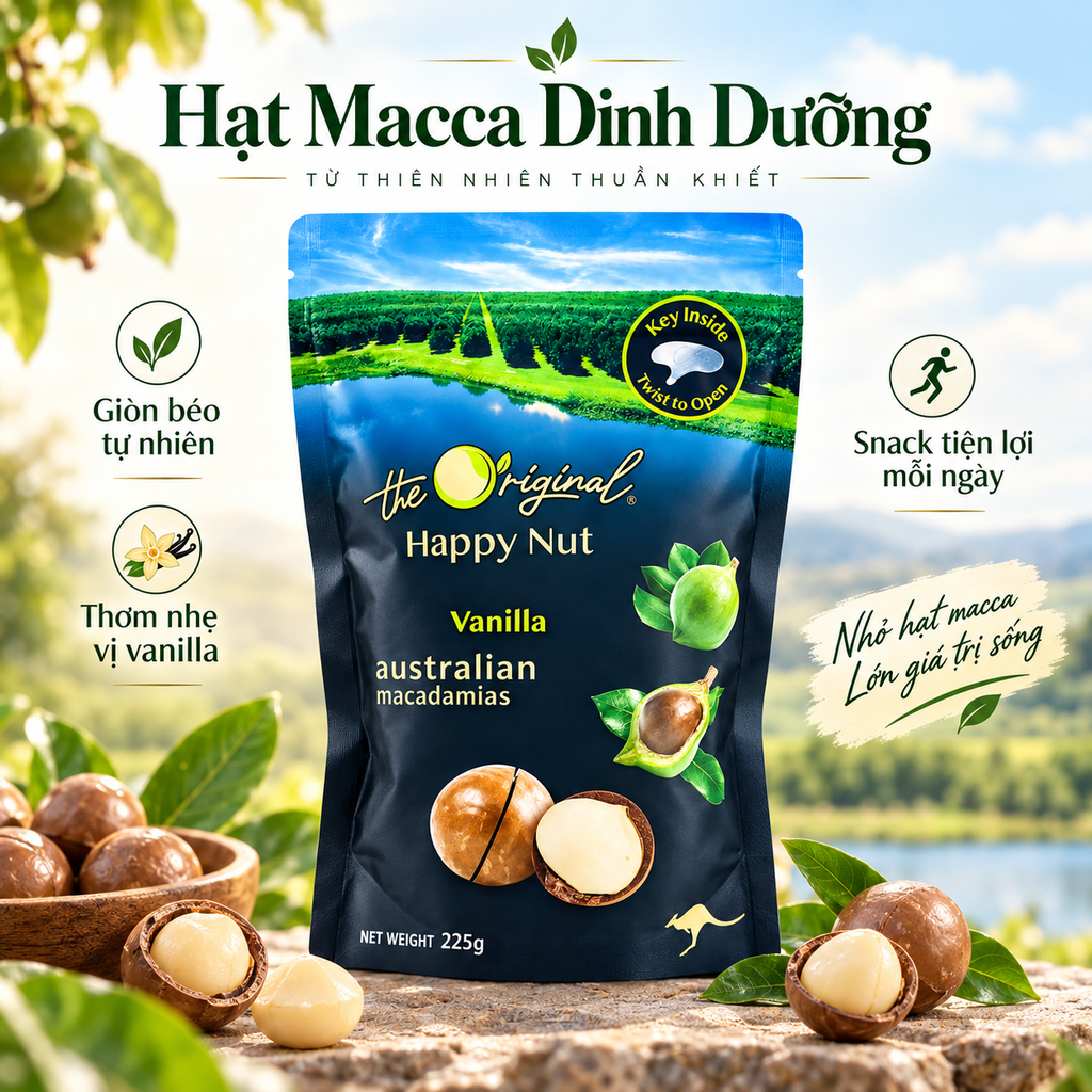 Hạt Macca Úc Vị Vanilla The Original - 225g