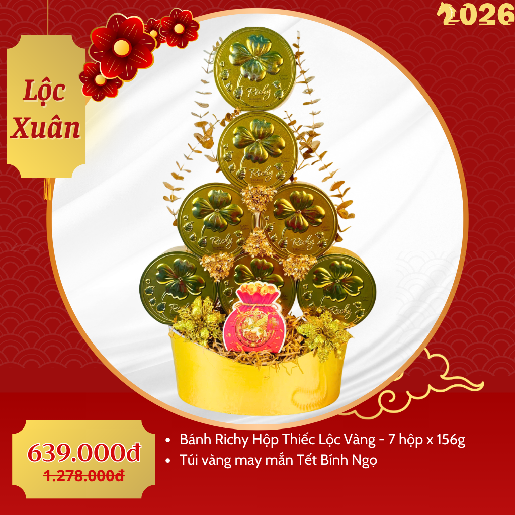 Giỏ Quà Tết Cao Cấp 2026 – Lộc Xuân