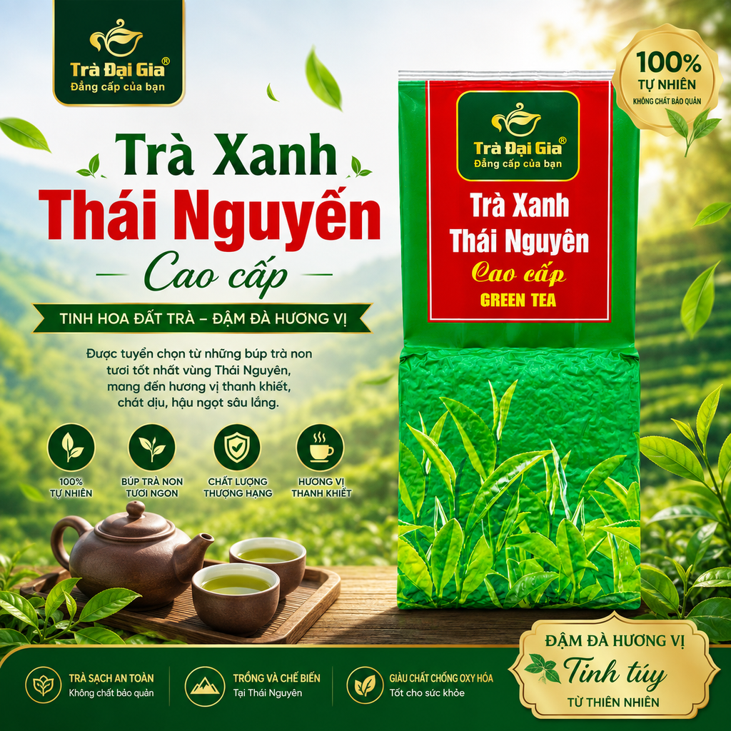 Trà Xanh Thái Nguyên Cao Cấp  Đại Gia Trà - 200g