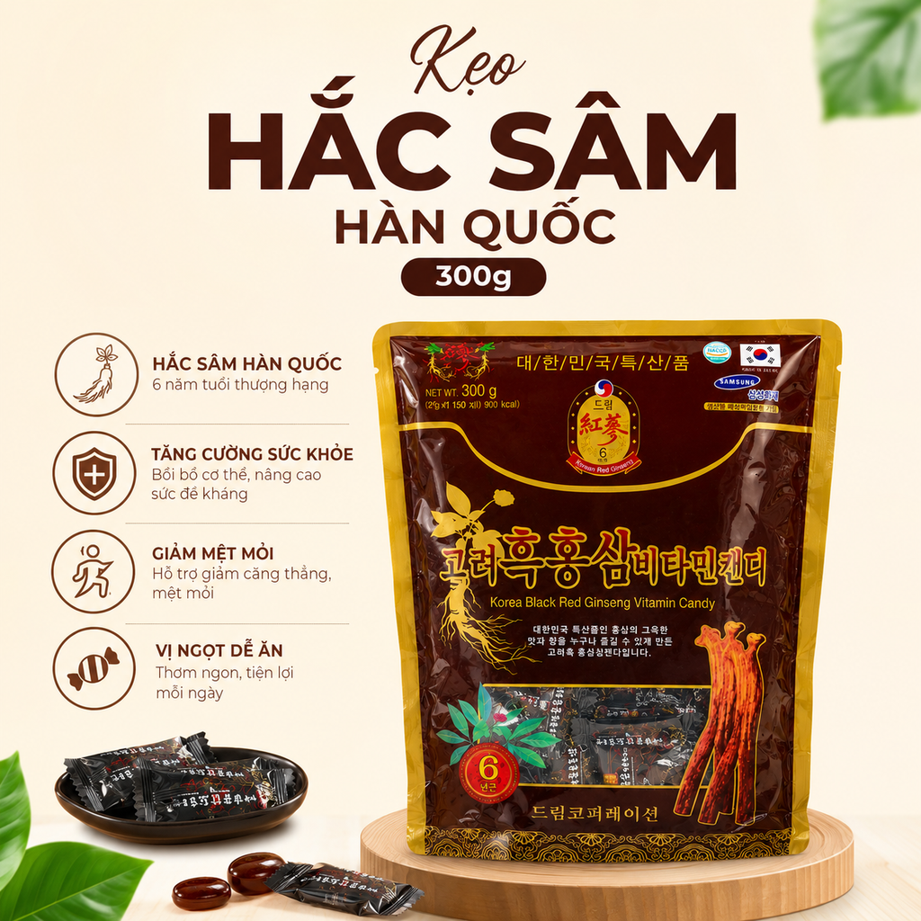 Kẹo Hắc Sâm Hàn Quốc - 300g