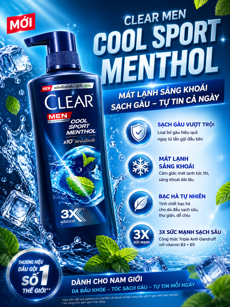 Dầu Gội Clear Men Thái - 390ml