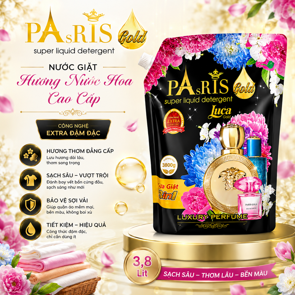 Nước Giặt Paris Túi Lan Cơ - 3,8 Lít