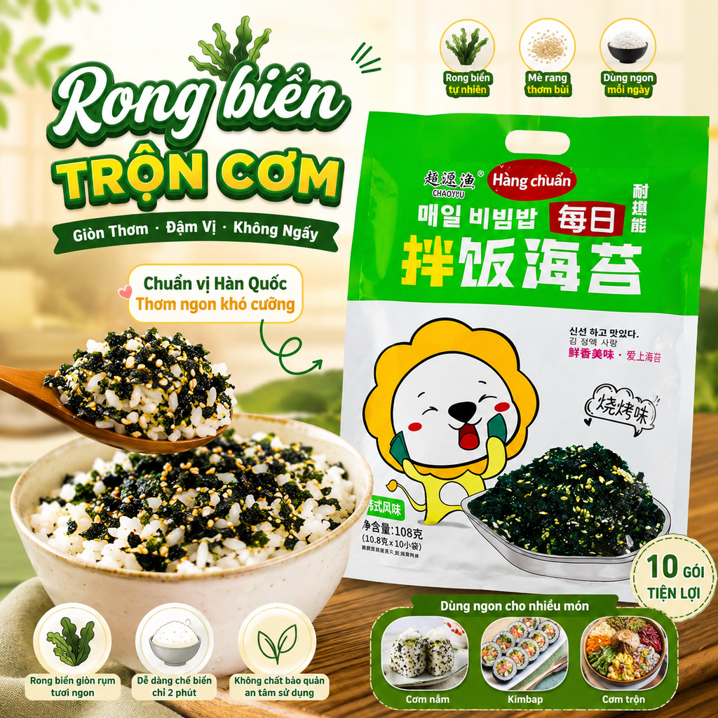 Rong Biển Trộn Cơm Sư Tử - Túi 10 Gói