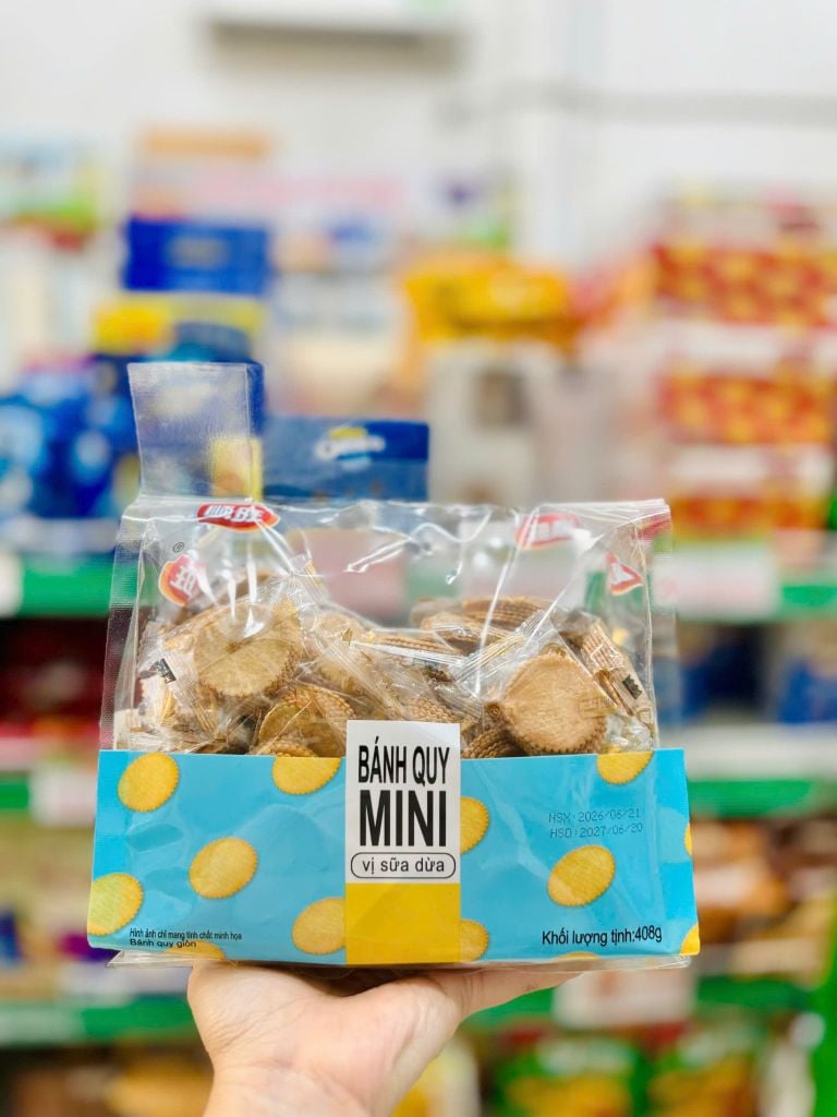 Bánh Quy Đồng Tiền Mini - 408g (Vị Hành Lá & Vị Sữa Dừa)