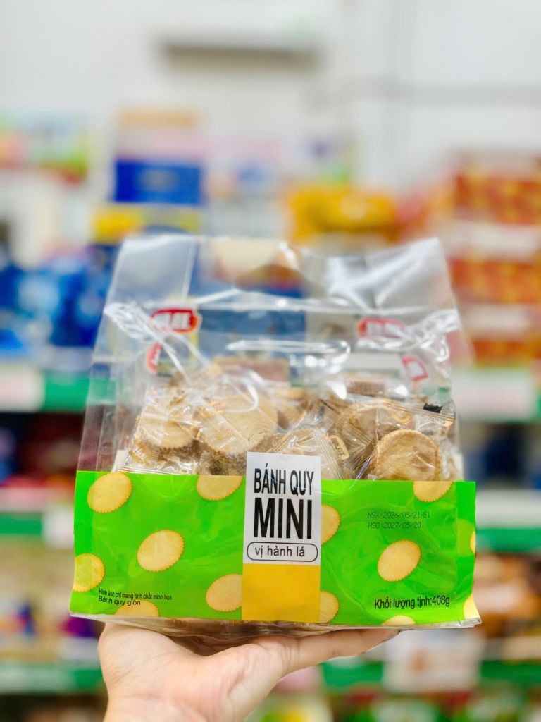 Bánh Quy Đồng Tiền Mini - 408g (Vị Hành Lá & Vị Sữa Dừa)