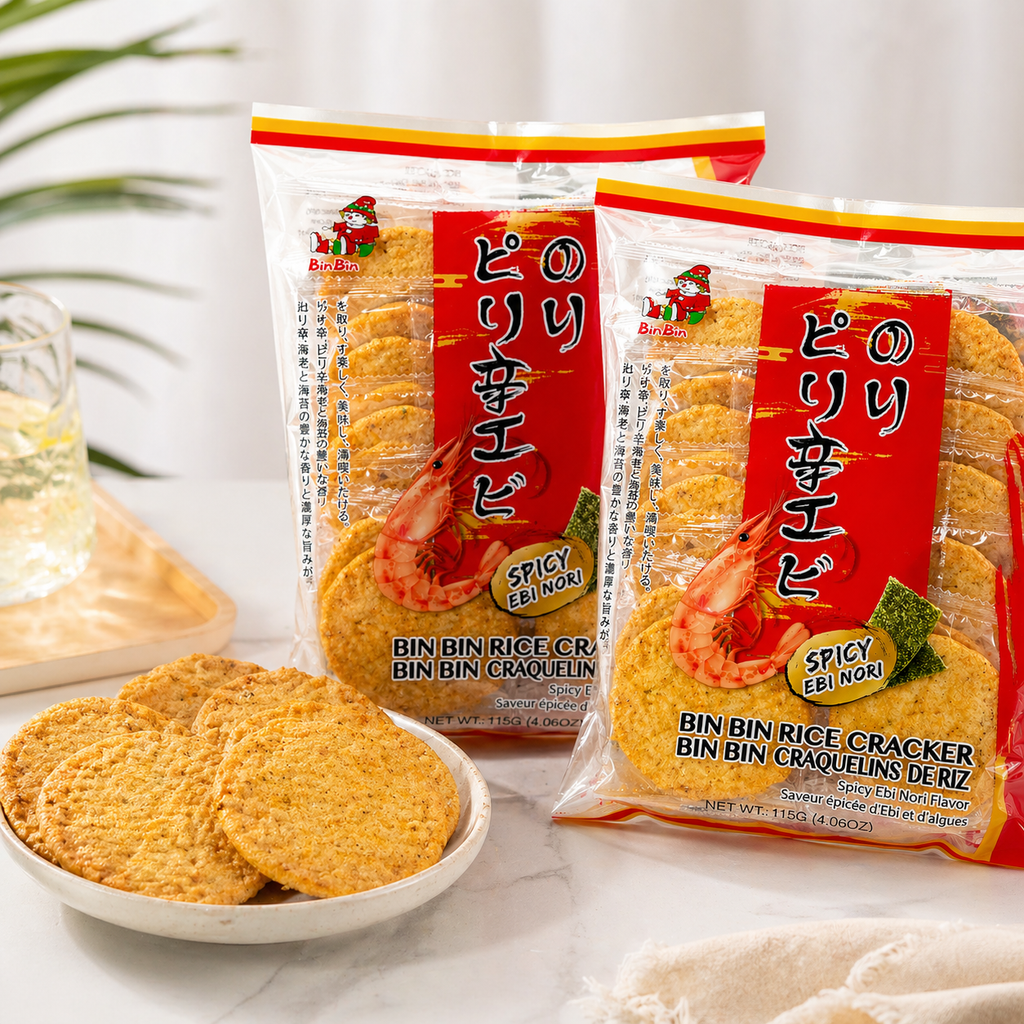 Bánh Gạo Bin Bin Tôm Vị Rong Biển Cay - 115G