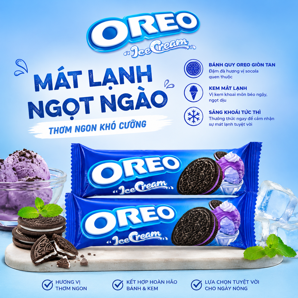 Bánh Oreo Socola Vị Việt Quất - Gói 105g