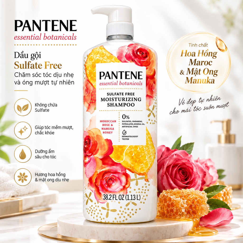 Dầu Gội Pantene Sulfate Free Mỹ - 1.13L