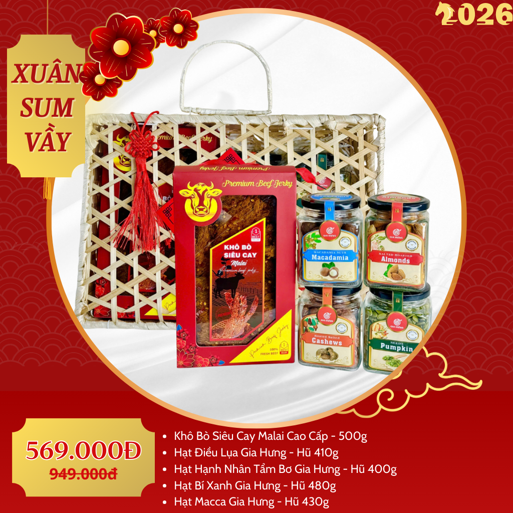 Giỏ Quà Tết Cao Cấp 2026 – Xuân Sum Vầy