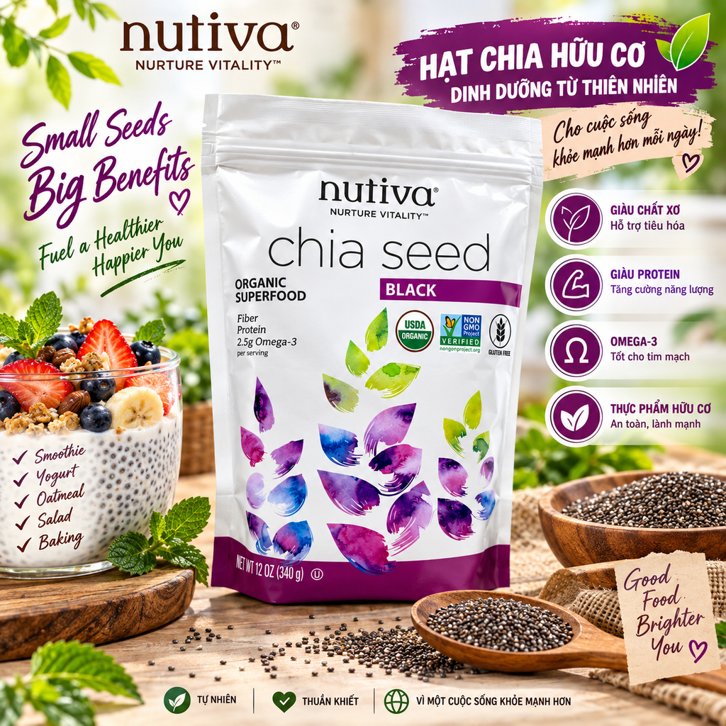 Hạt Chia Seed Nutiva - Gói 907g