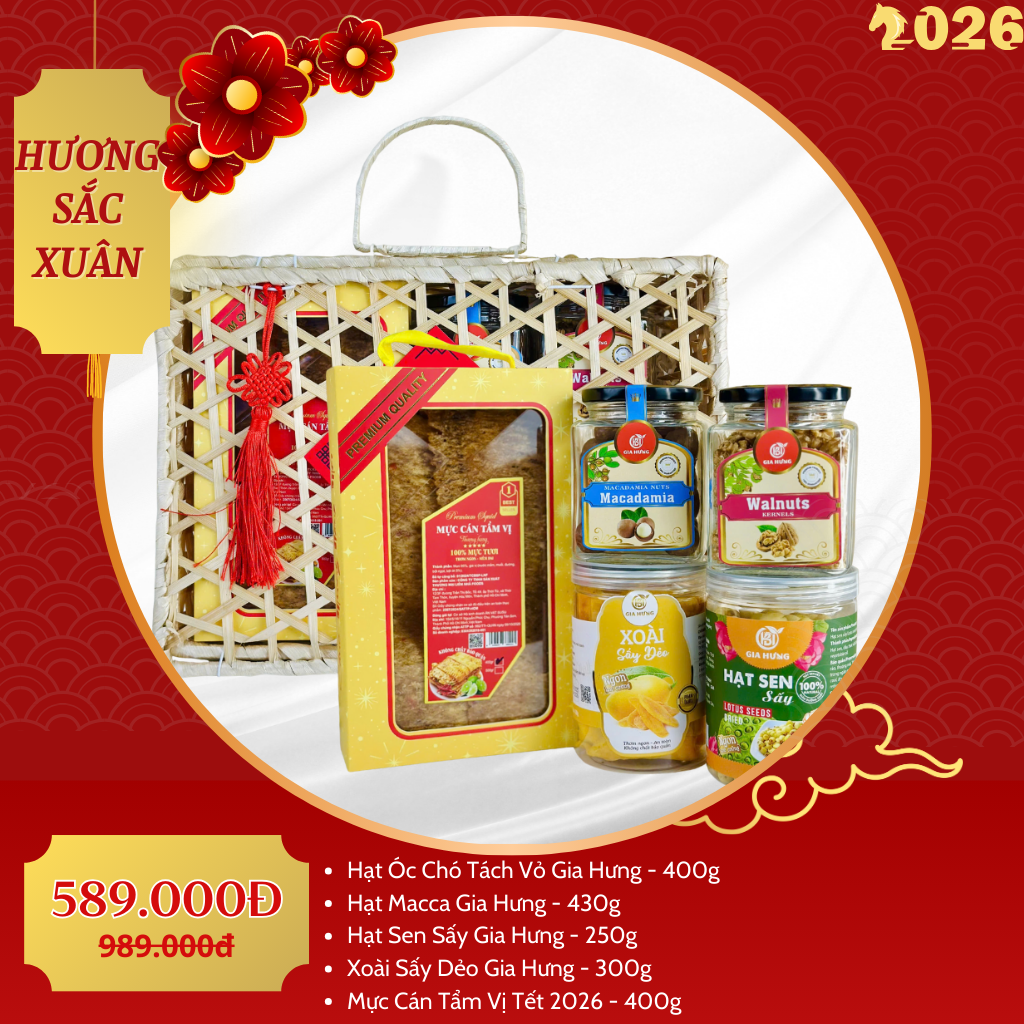 Giỏ Quà Tết Cao Cấp 2026 – Hương Sắc Xuân