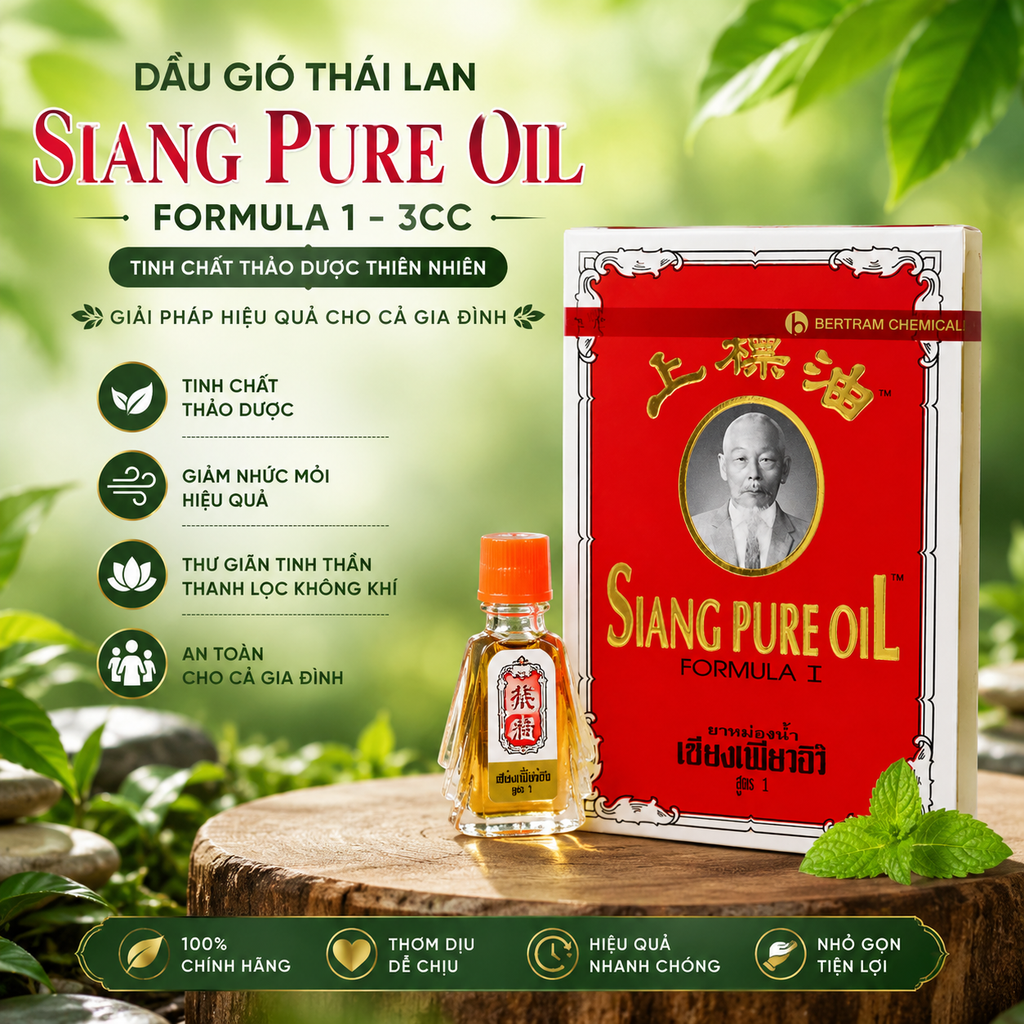 Dầu Gió Thái Lan Siang Pure Oil Formula 1 - 3cc