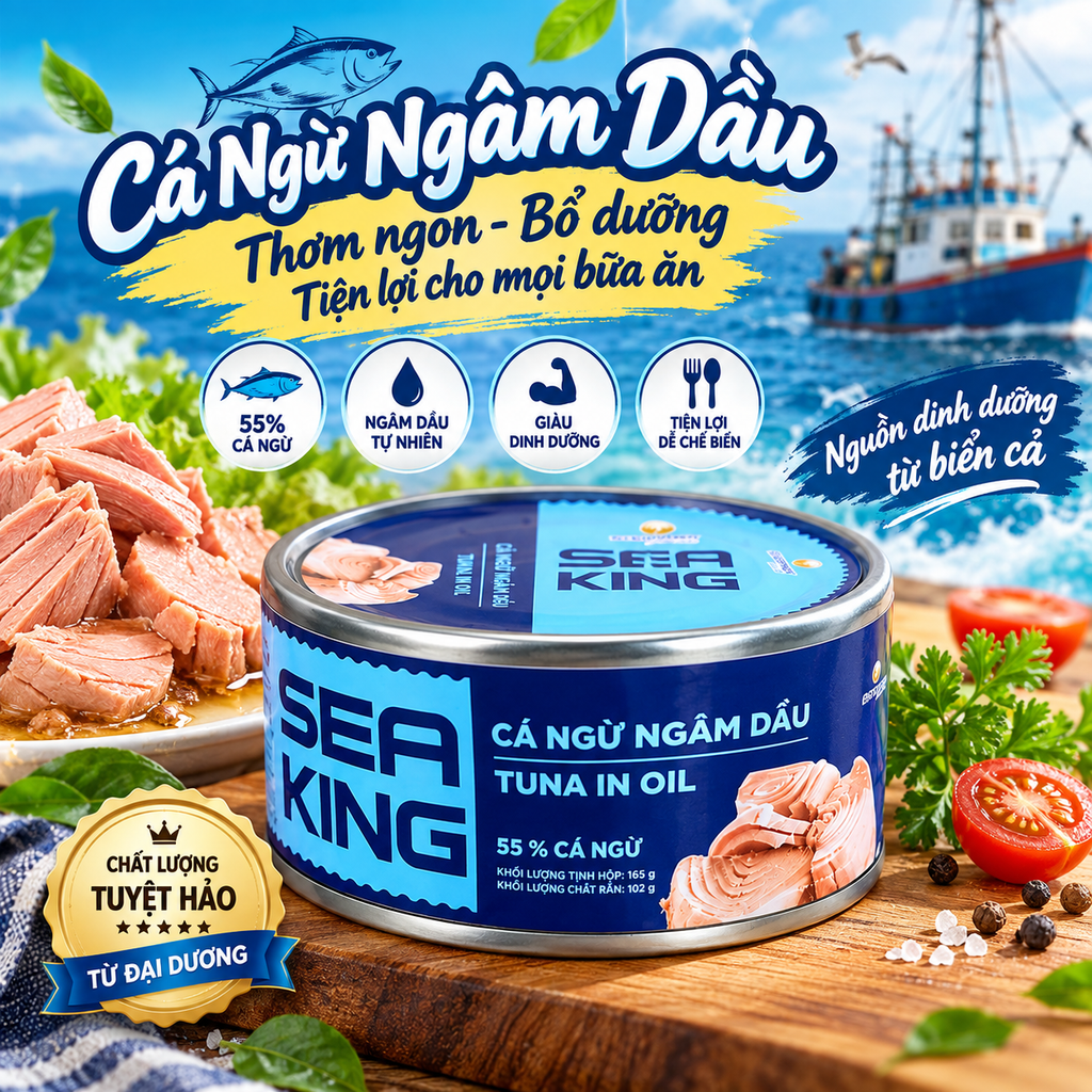 Cá Ngừ Ngâm Dầu Seaspixe - Hộp 185g