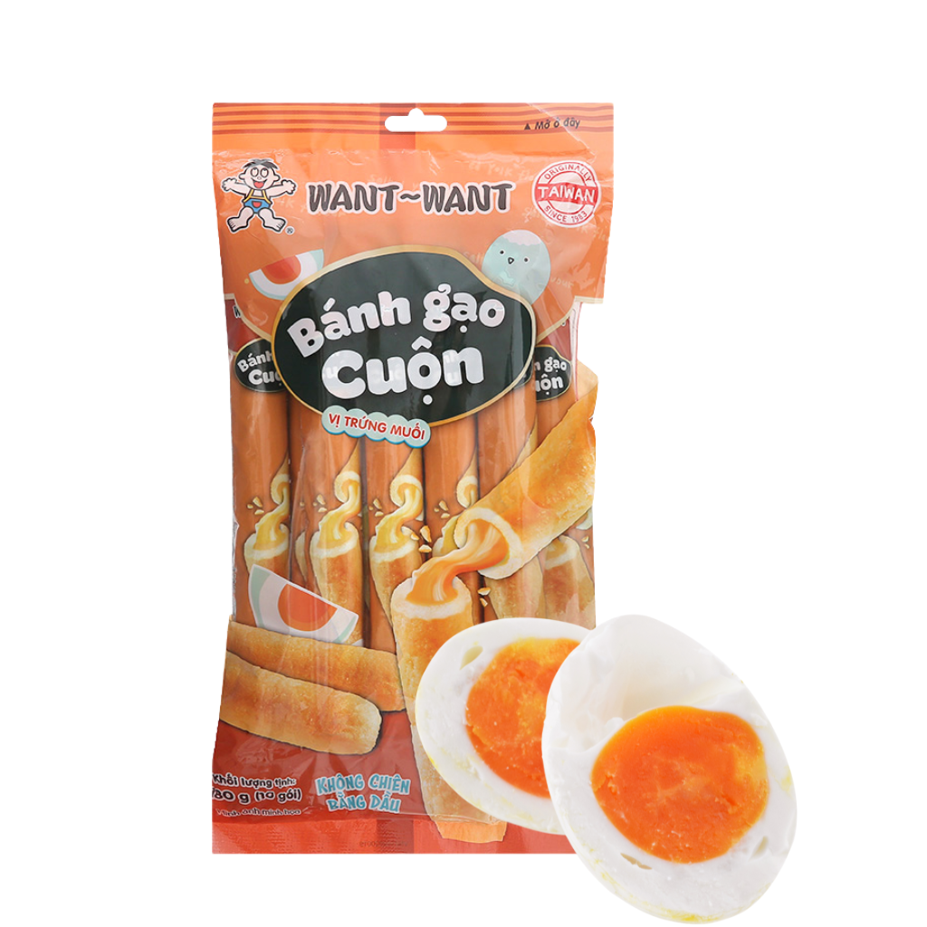Bánh Gạo Cuộn Want Want - 170g (Vị Rong Biển, Vị Trứng Muối, Vị Bắp)