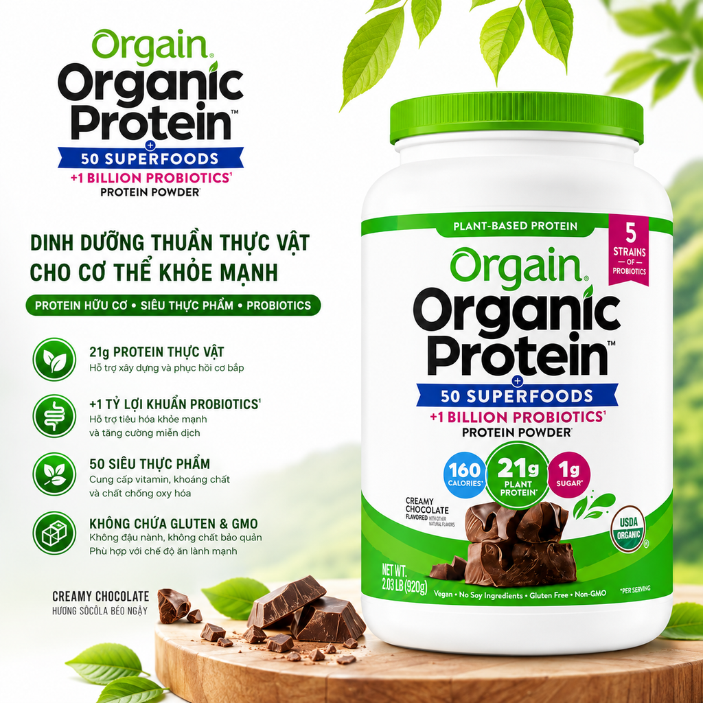 Bột Orgain Organic Protein & 50 SuperFoods - 1.20kg