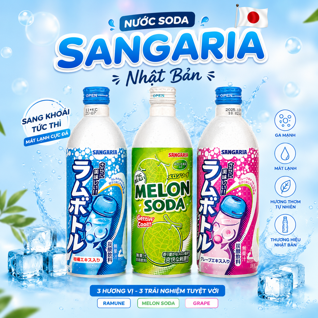 Nước Ngọt Soda Nhật Sangaria - 500ml