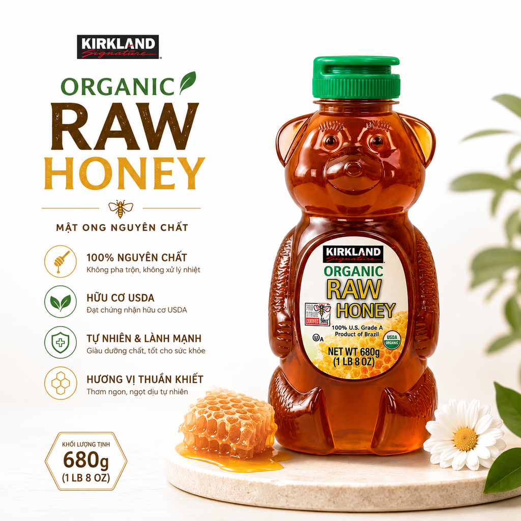 Mật Ong Honey Bear Kirkland 680g