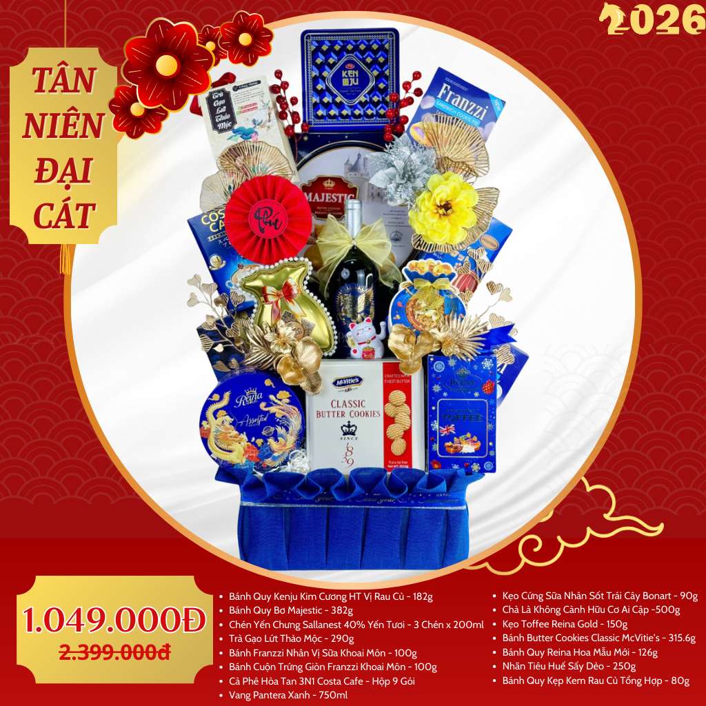 Giỏ Quà Tết Cao Cấp 2026 - Tân Niên Đại Cát