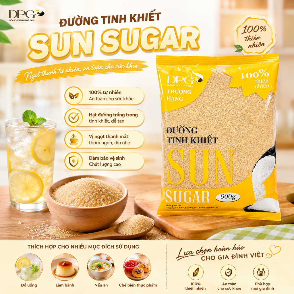Đường Vàng Tinh Khiết Sun - 1Kg