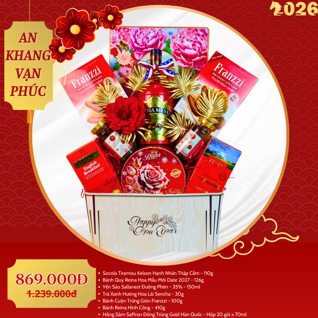 Giỏ Quà Tết Cao Cấp 2026 - An Khang Vạn Phúc