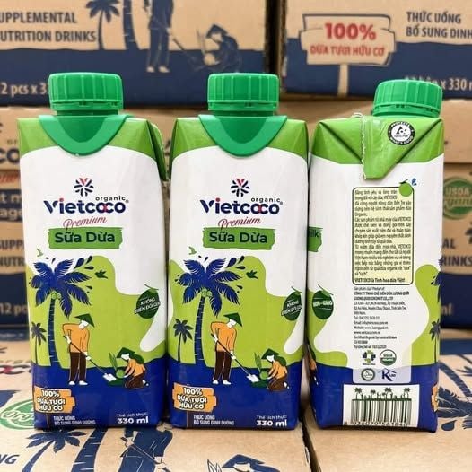 Sữa Dừa Premium Organic Vietcoco - Hộp 330ml