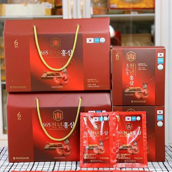 Nước Hồng Sâm Nhung Hươu Linh Chi – Hộp 20 gói x 70ml