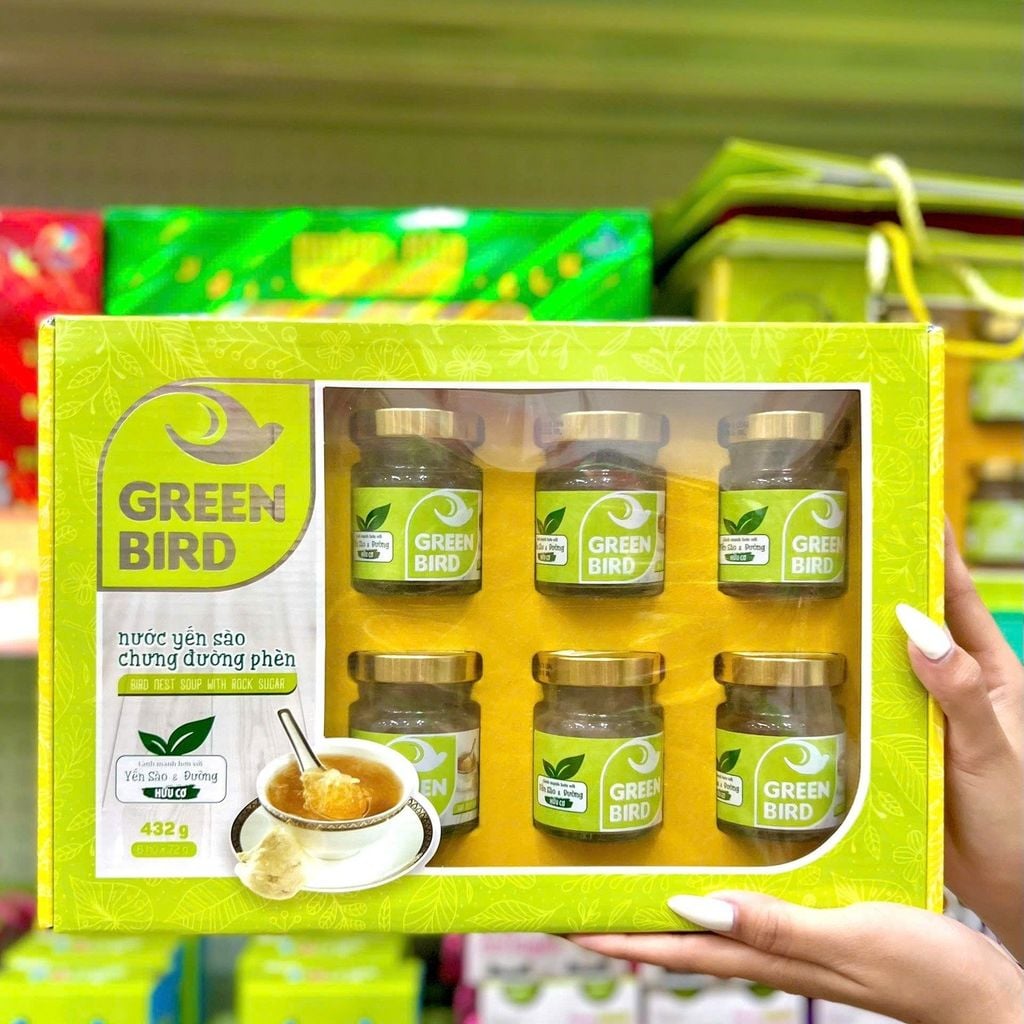 Nước Yến Sào Chưng Đường Phèn Green Bird – 6 hũ x 72g