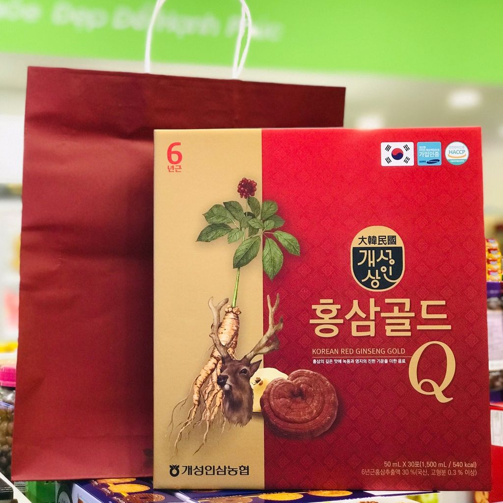 Sâm Nhung Hươu Red Ginseng Gold Q – Hộp 1500ml Vàng Đỏ