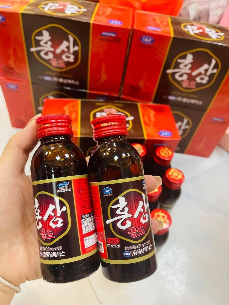 Nước Hồng Sâm Hàn Quốc Korean Red Ginseng - Hộp 10 chai x 100ml