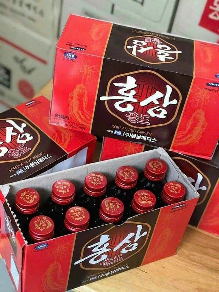 Nước Hồng Sâm Hàn Quốc Korean Red Ginseng - Hộp 10 chai x 100ml