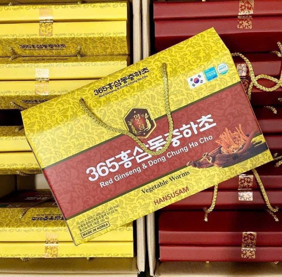 Nước Hồng Sâm Đông Trùng 365 - 70ml x 20 gói