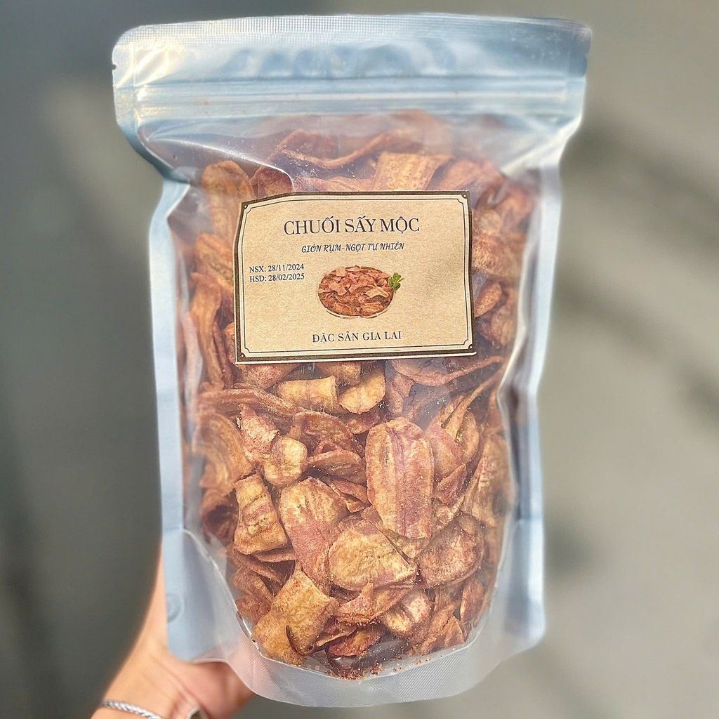 Chuối Sấy Mộc Gia Lai Không Đường - 500g