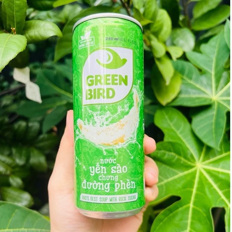 Nước Yến Sào Chưng Đường Phèn Green Bird – Lốc 6 lon x 240ml
