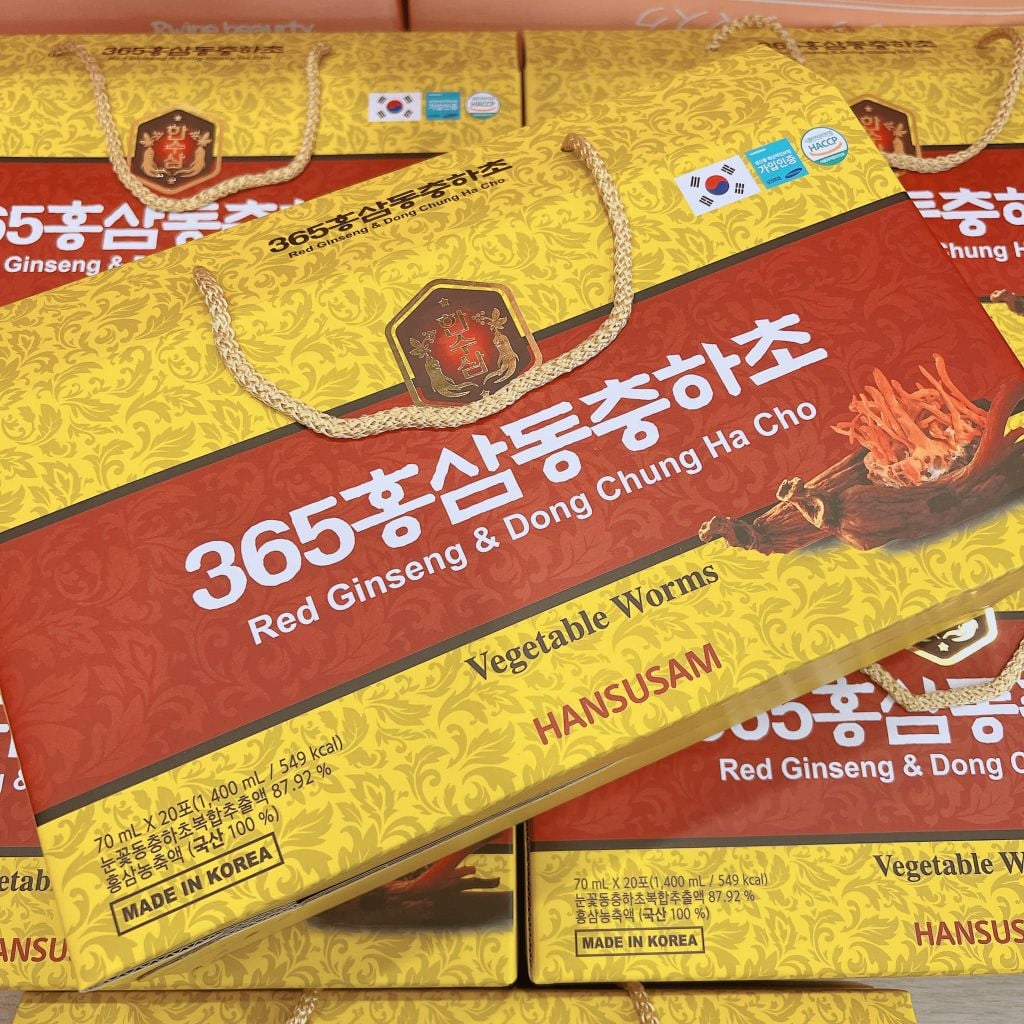 Nước Hồng Sâm Đông Trùng 365 - 70ml x 20 gói