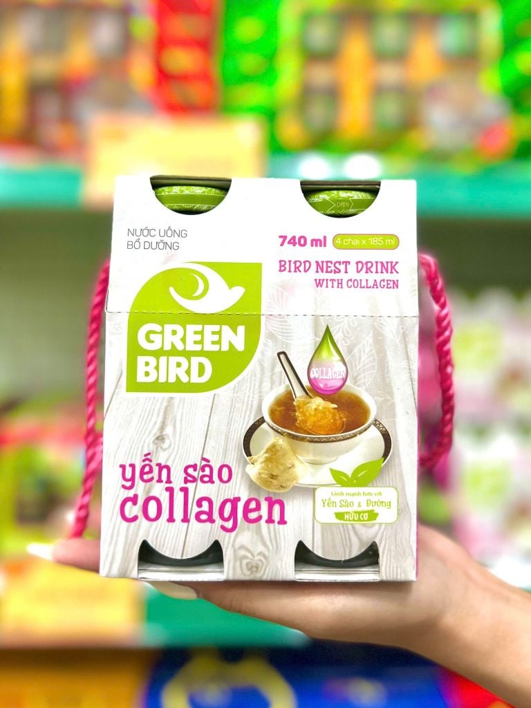 Nước Yến Sào Collagen Green Bird - Lốc 4 chai x 185ml
