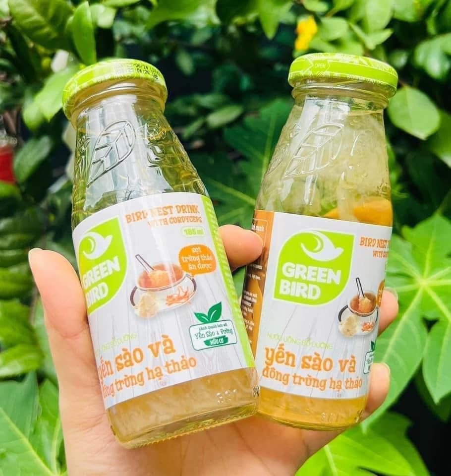 Nước Yến Sào & Đông Trùng Hạ Thảo Green Bird – Lốc 4 chai x 185ml