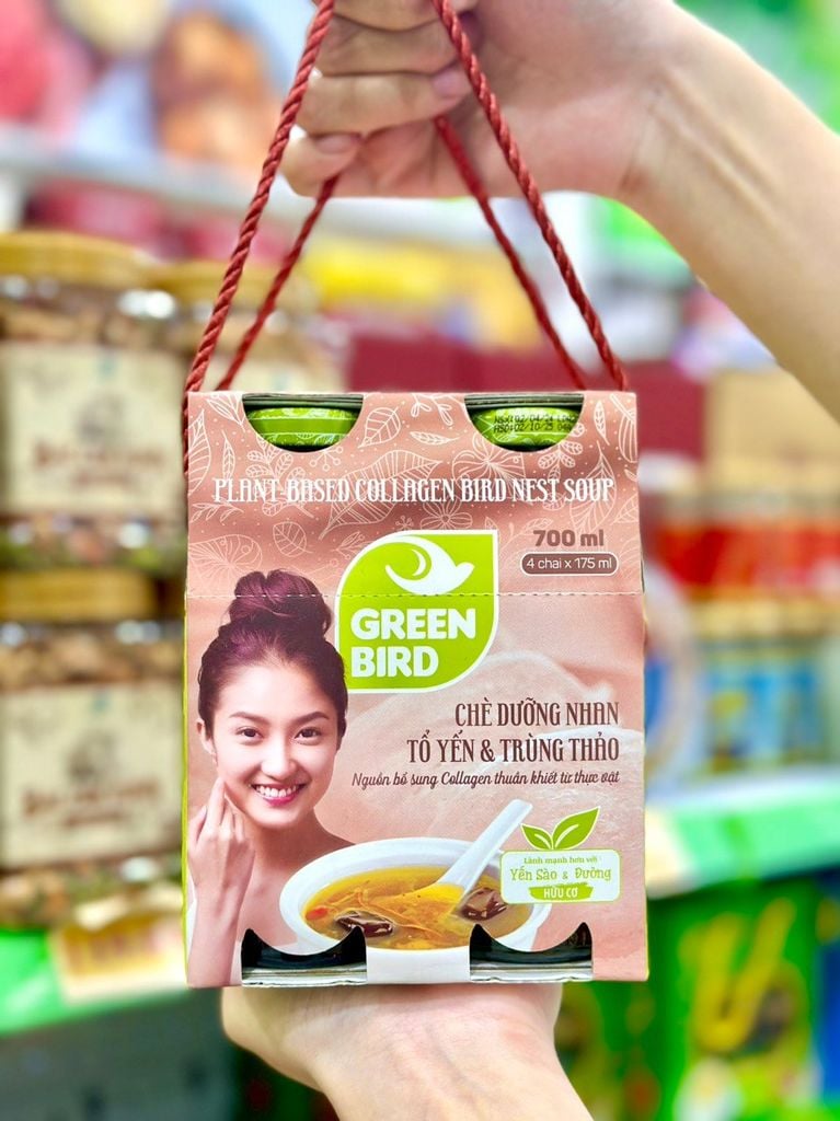 Nước Yến Sào Dưỡng Nhan & Đông Trùng Green Bird– Lốc 4 x 185m