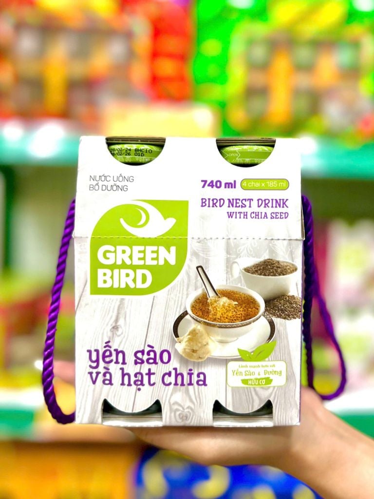 Nước Yến Sào Hạt Chia Green Bird – Lốc 4 chai x 185ml
