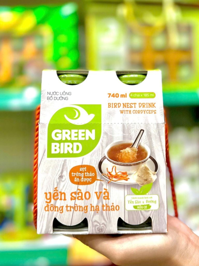 Nước Yến Sào & Đông Trùng Hạ Thảo Green Bird – Lốc 4 chai x 185ml