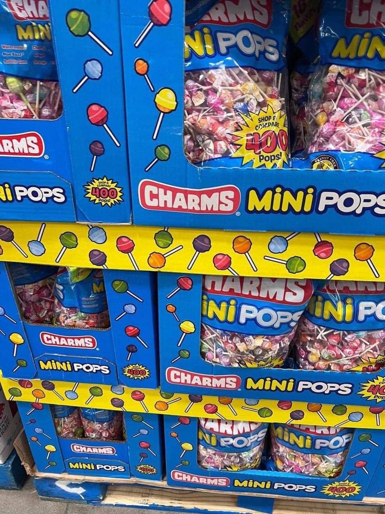 Combo 10 Cây Kẹo Mút Hương  Trái Cây Tổng Hợp Charms Mini Pops Mỹ