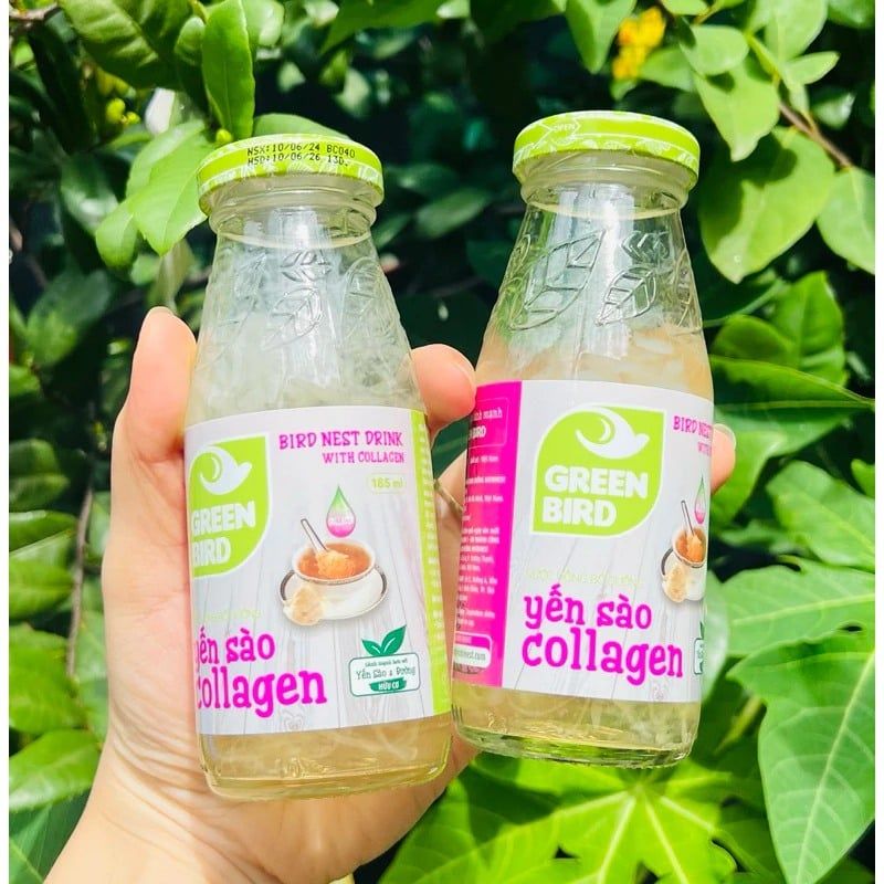 Nước Yến Sào Collagen Green Bird - Lốc 4 chai x 185ml