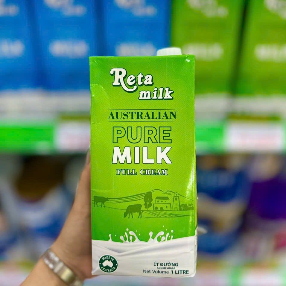 Sữa Tươi Úc Tiệt Trùng Nguyên Kem Reta Milk - 1L (ít đường)