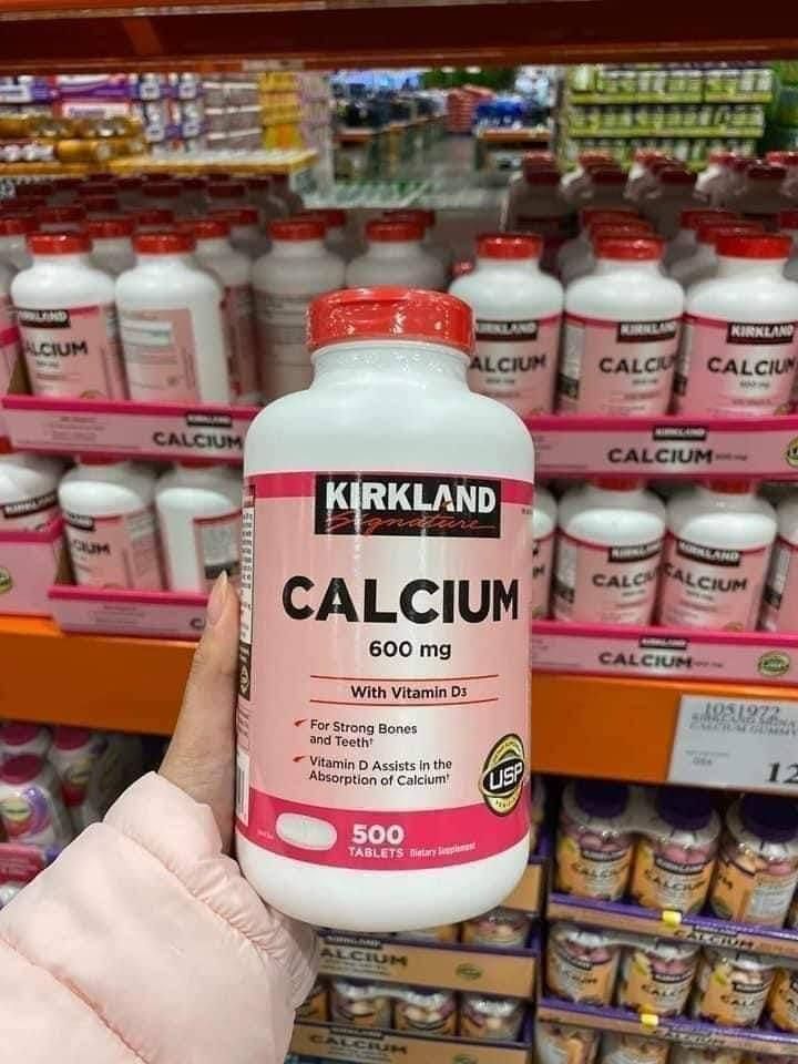 Viên Uống Calcium 600mg + D3 Kirkland - Hộp 500 Viên