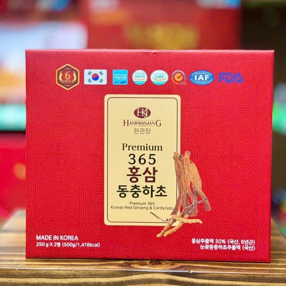 Cao Hồng Sâm 365 Premium Đông Trùng – Hộp 250g x 2